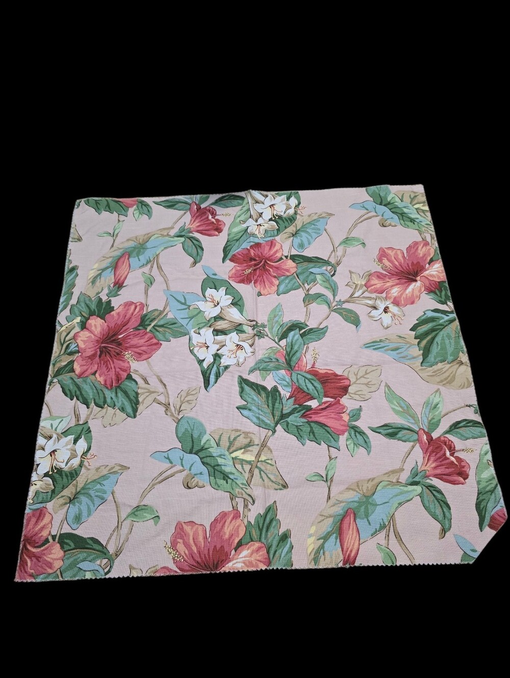 Vintage | Floral Hibiscus Pink Fabric Panel